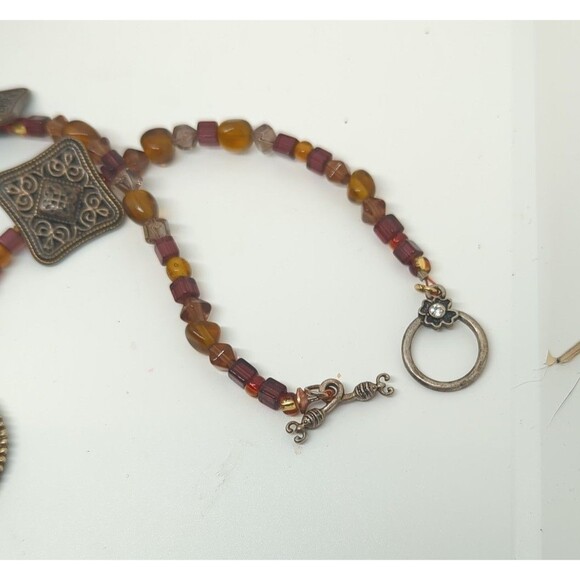 Lucky Brand Vintage Mixed Metal Beaded Statement Collar Necklace - Picture 4 of 4